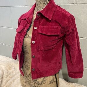 Girls Burgundy corduroy crop jacket. One match available- size 7 girls.